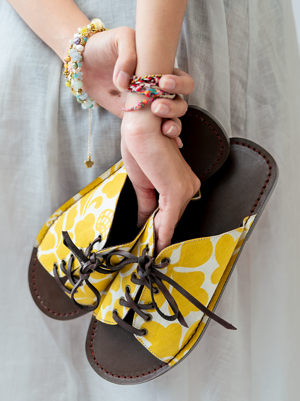 Sandal Bertali Kuning Prada, 3 Ukuran - OBRAL PAKAIAN & ANAK