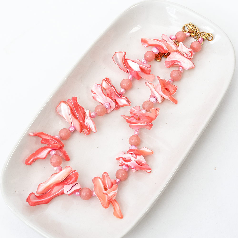 Kalung Choker Kerang Merah Muda - PAKAIAN & ANAK-ANAK DISKON