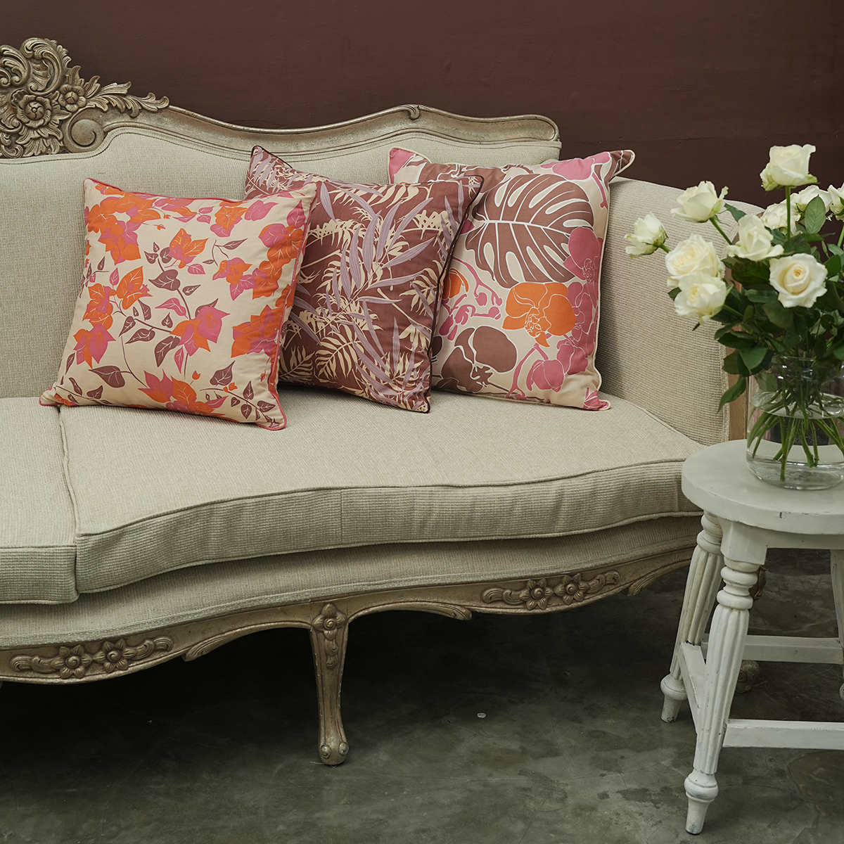 Sarung Bantal Palm Lavender Sienna, 45cm