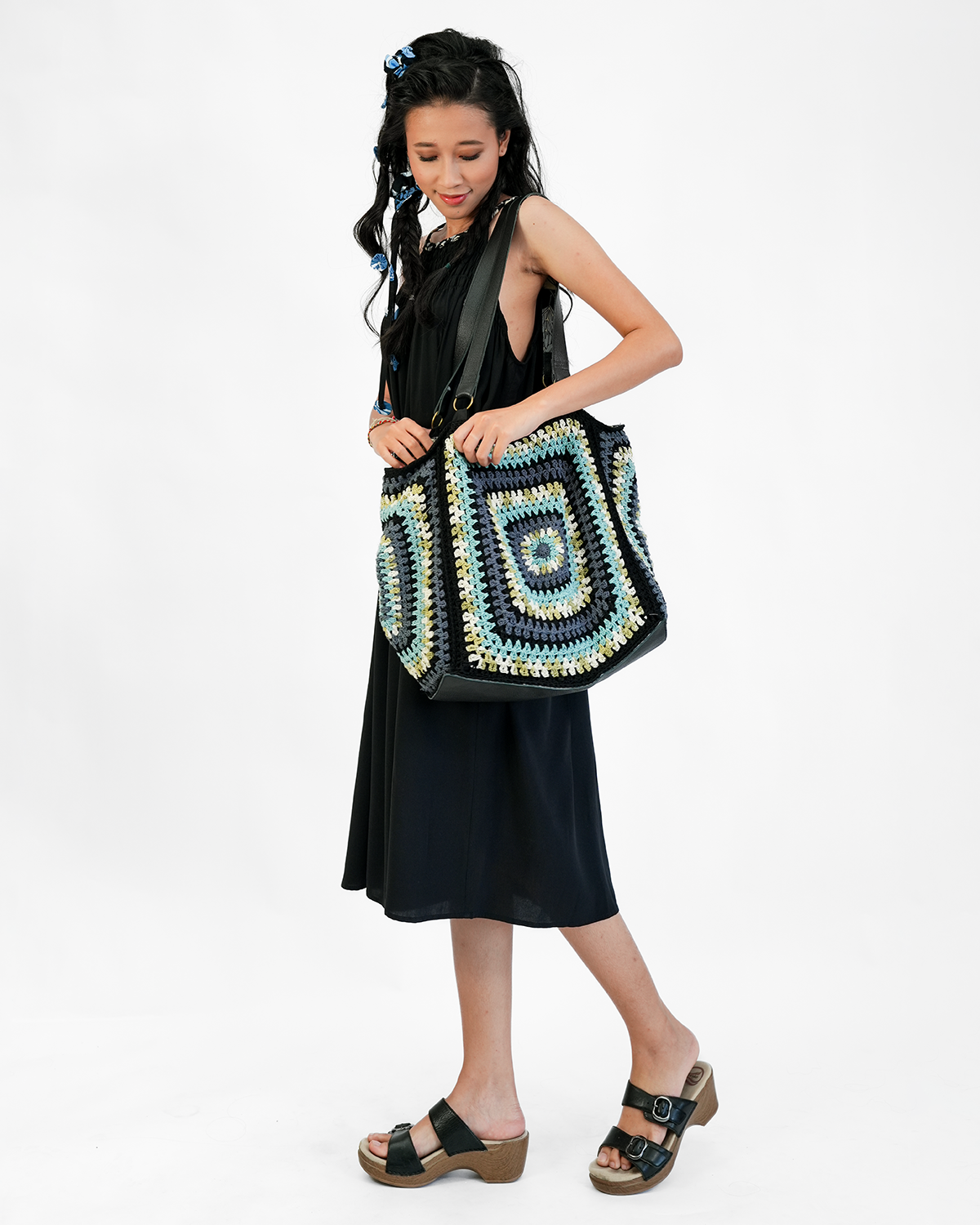 Tas Rajutan Nenek Besar Warna Onyx