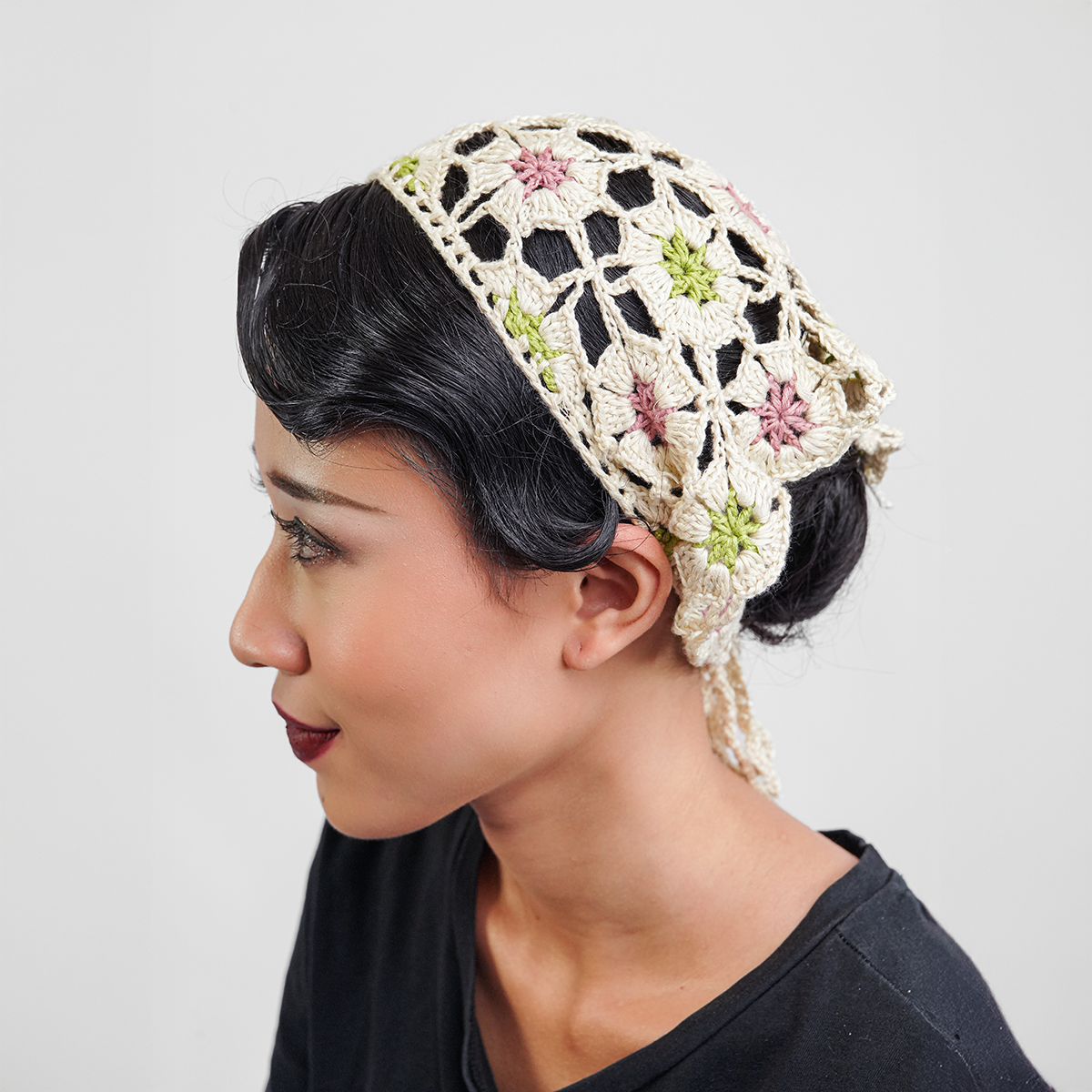 Matcha Latte Crocheted Bandana