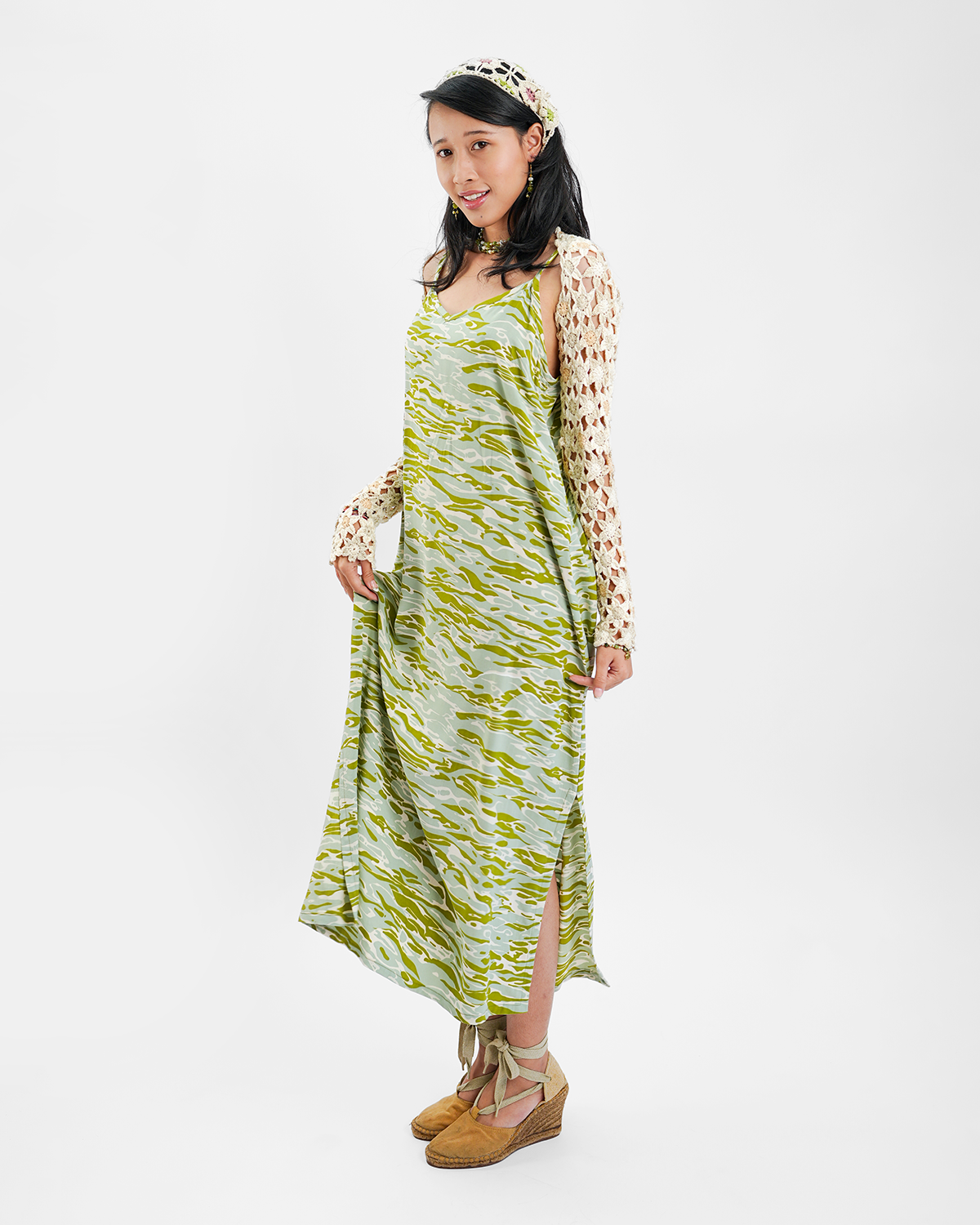Water Avocado Midi Slip Dress, 2 sizes