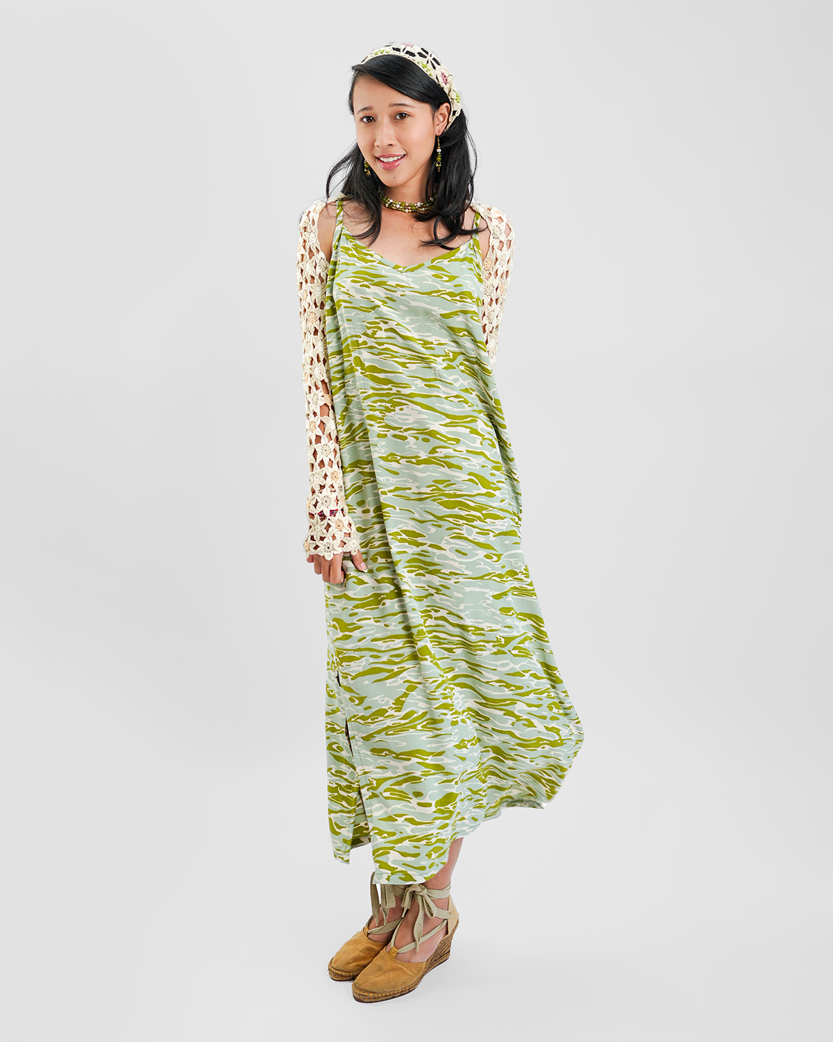 Water Avocado Midi Slip Dress, 2 sizes