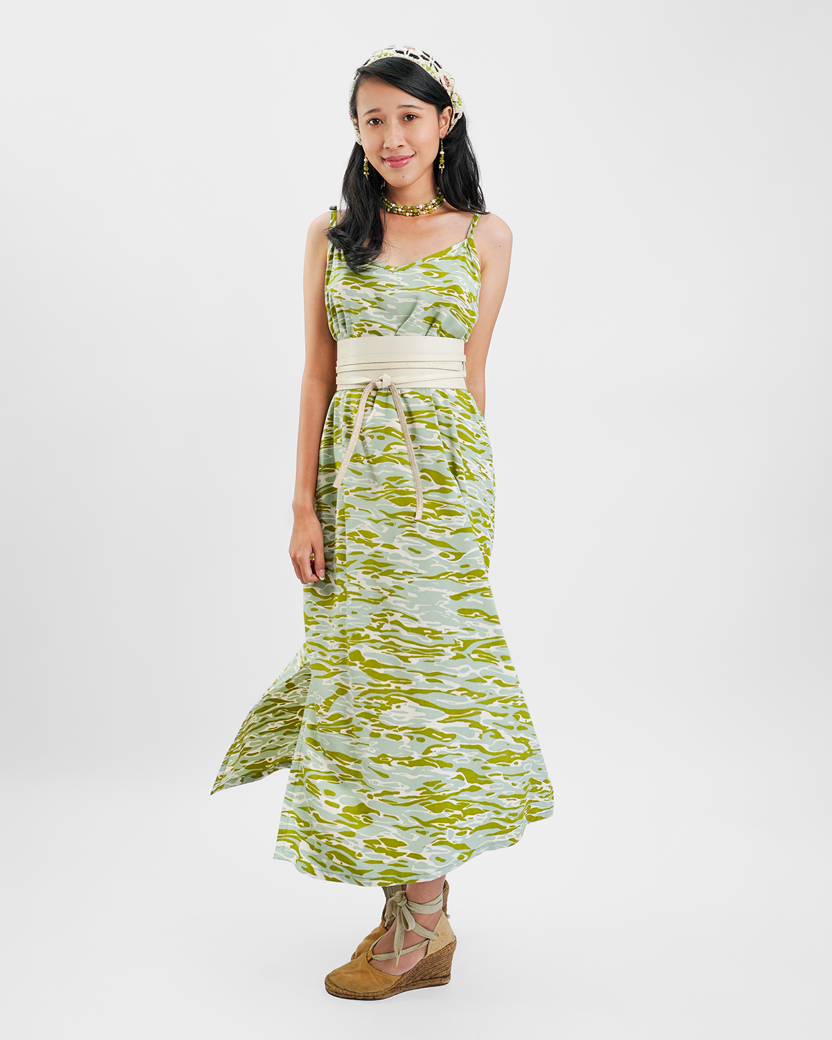 Water Avocado Midi Slip Dress, 2 sizes