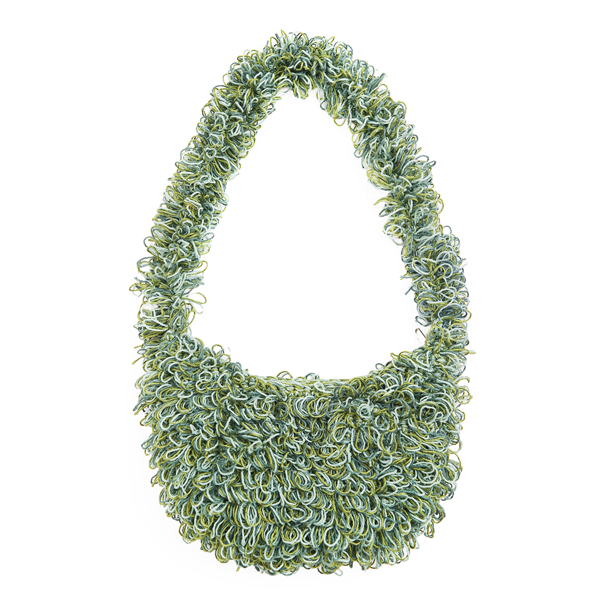 Fluffy Crocheted Handbag Avocado