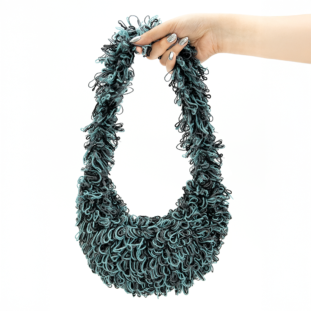 Fluffy Crocheted Handbag Lagoon