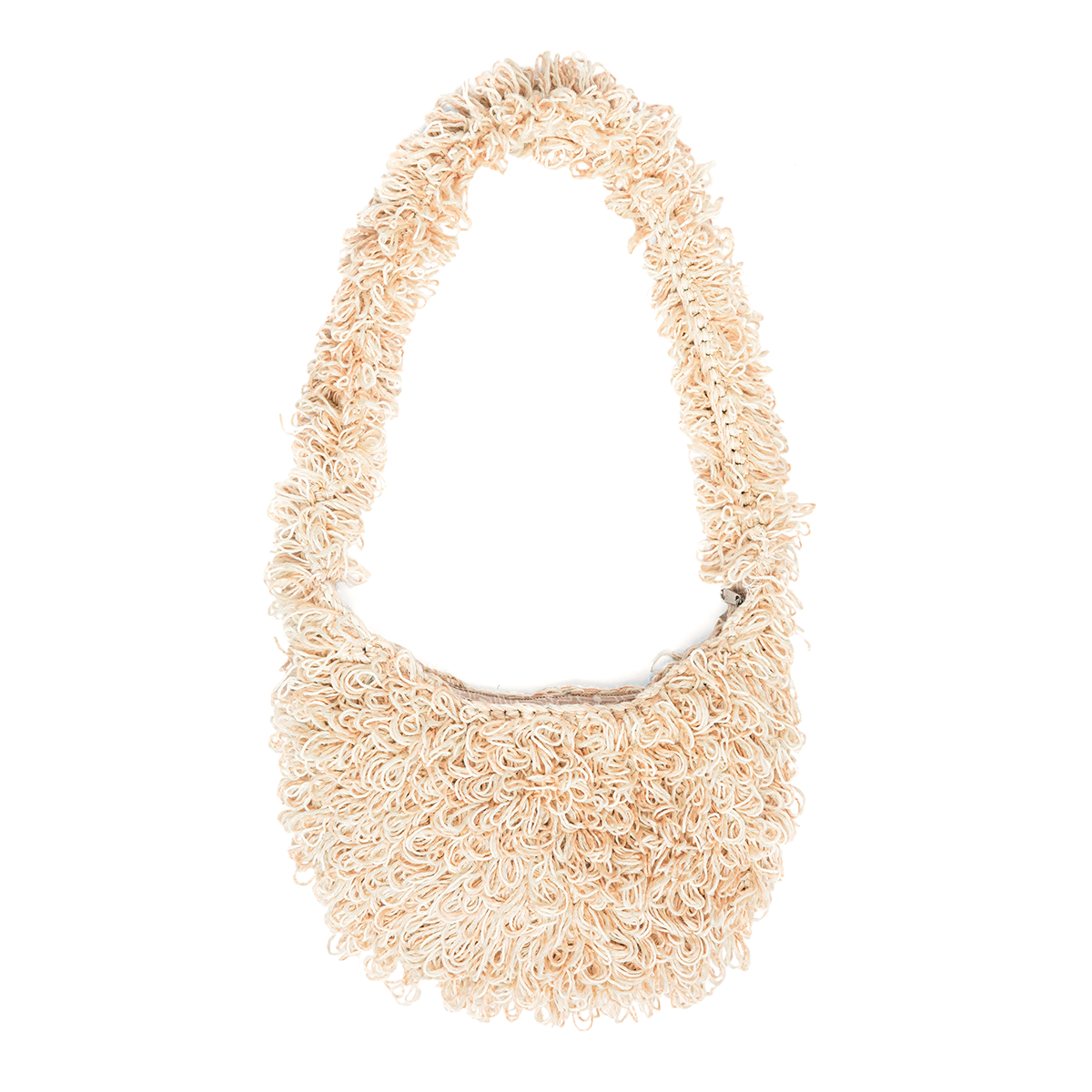 Fluffy Crocheted Handbag Natural