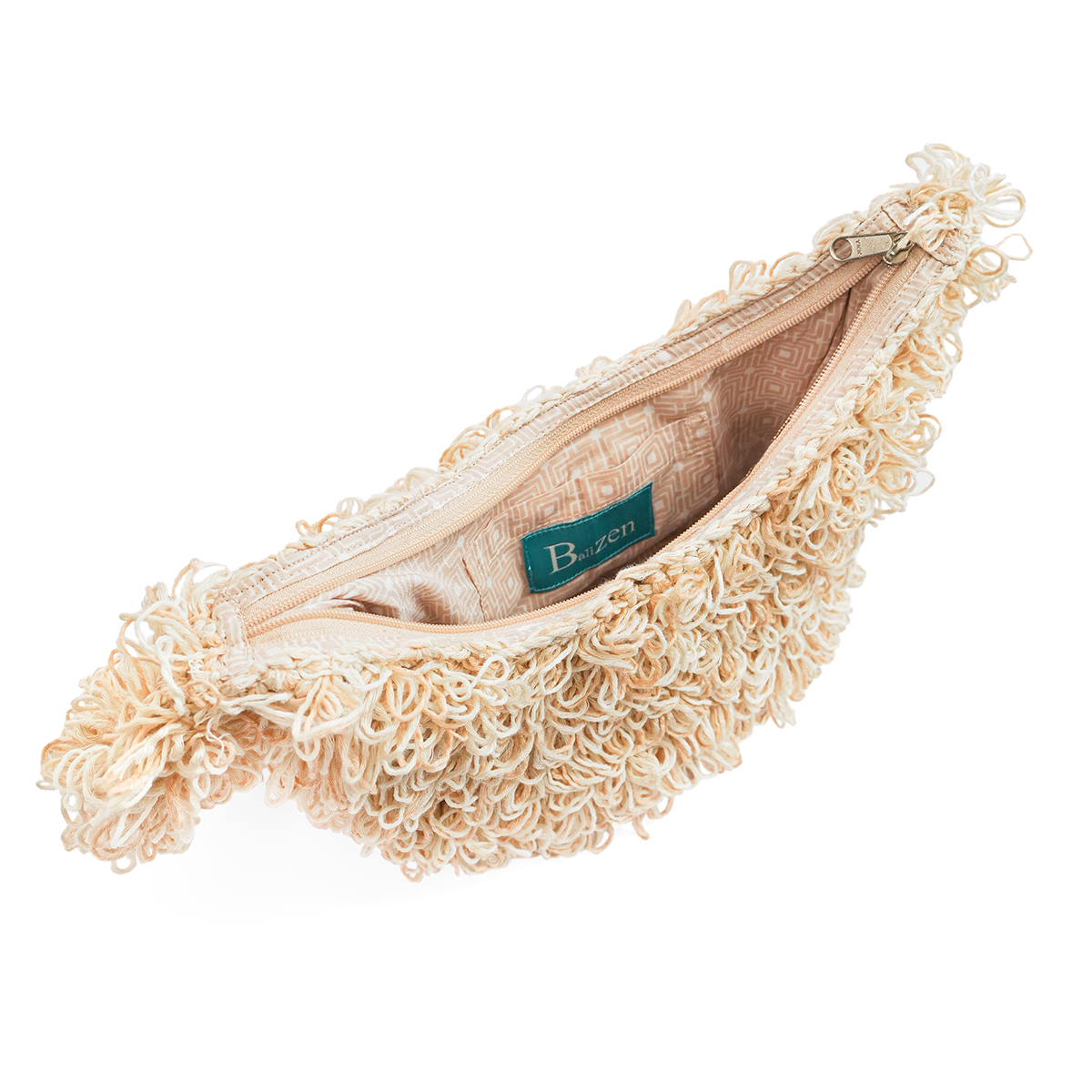 Fluffy Crocheted Handbag Natural