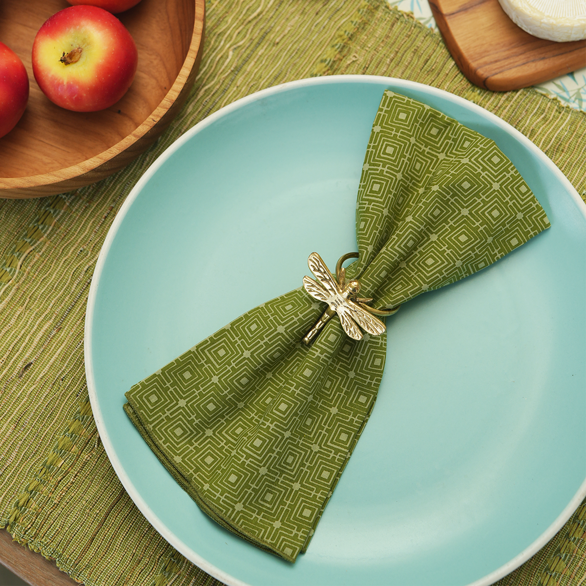 Infinity Squared Avocado Napkins set of 4