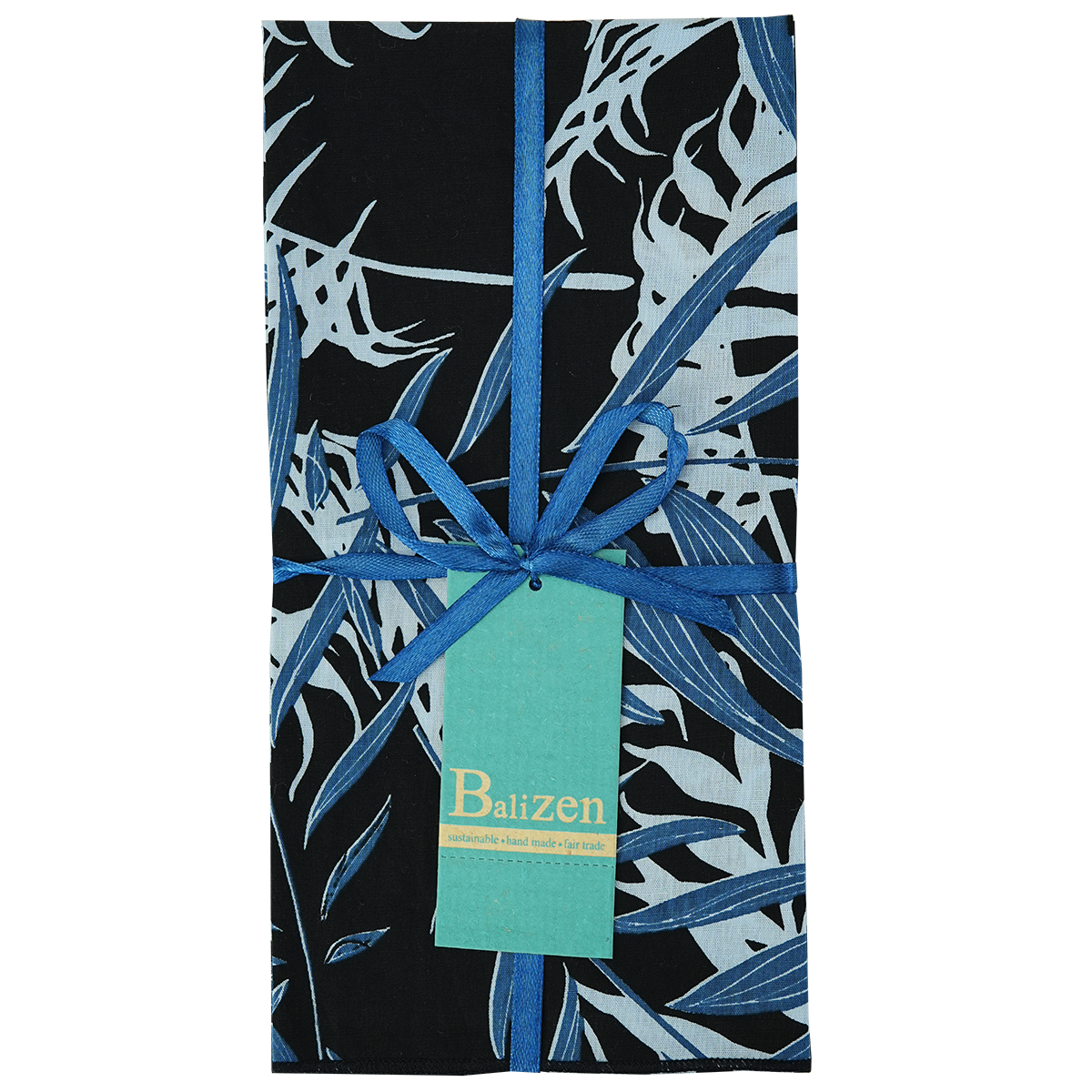 Palm Blue Black Napkins set of 4