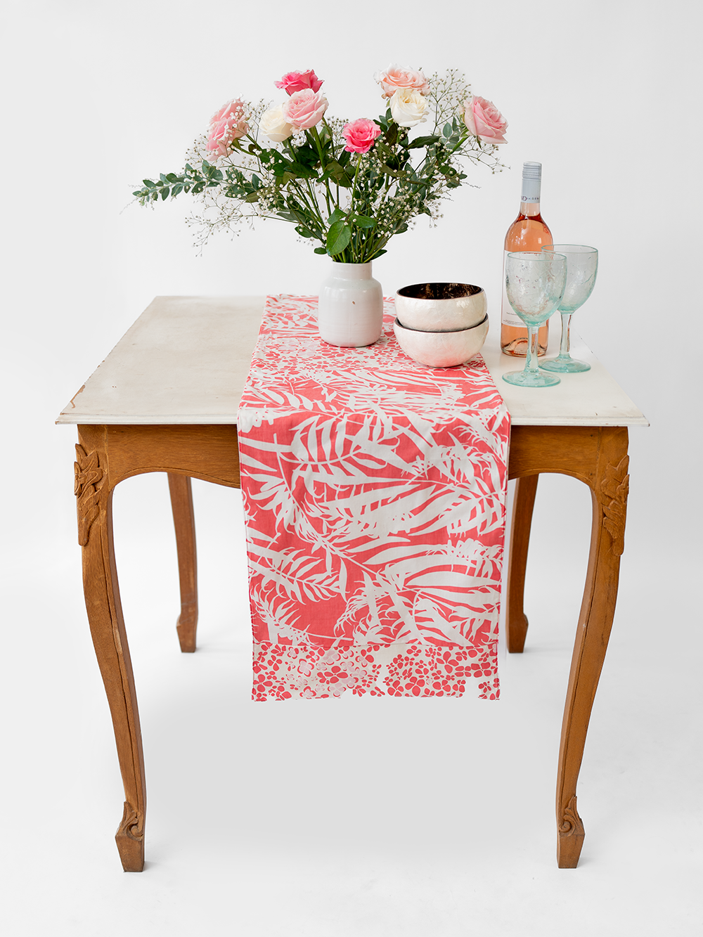 Bright Coral Cotton Runner Medium/Short (150 cm) - SALE HOMEWARES