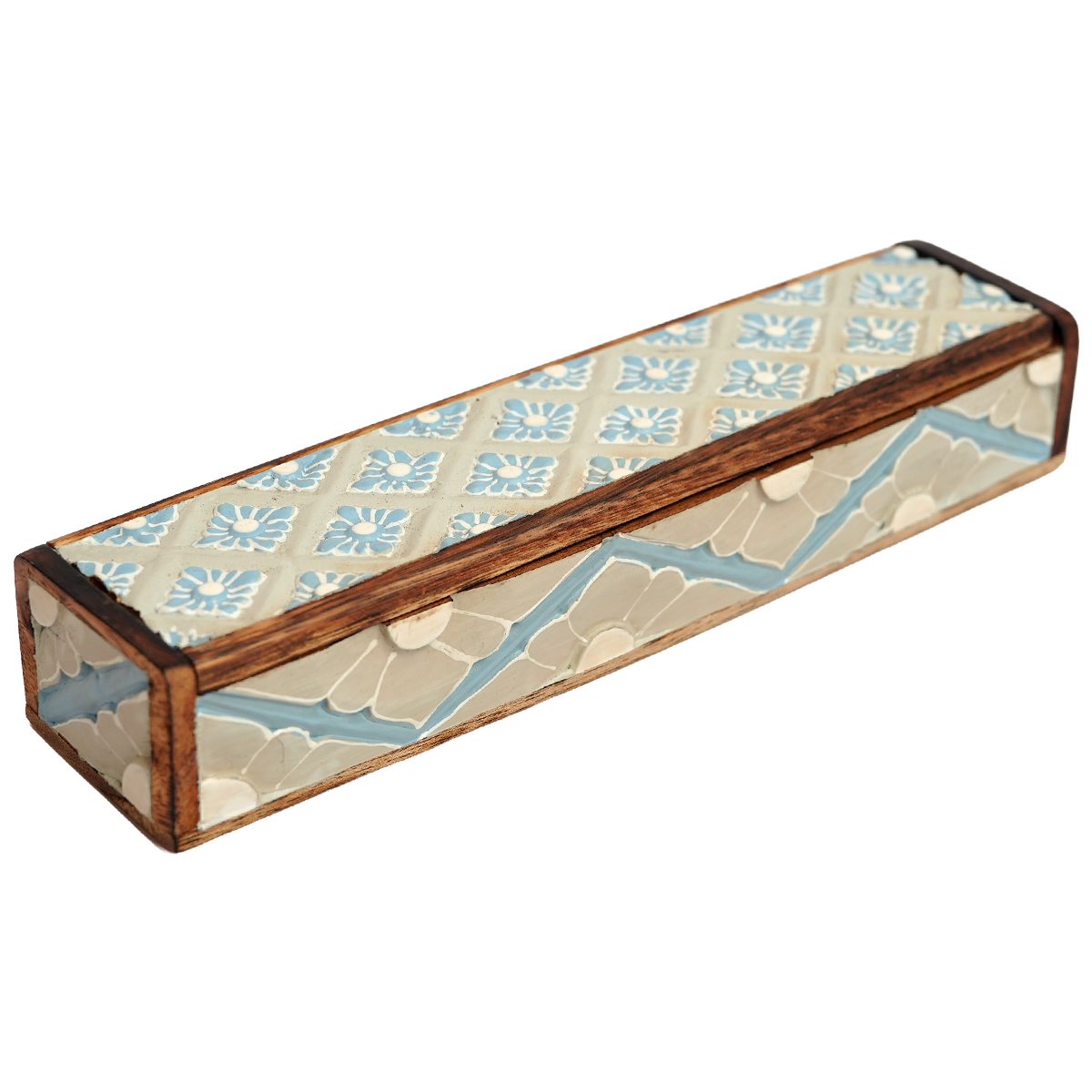 Cool Carved Flower Pencil Box, Small