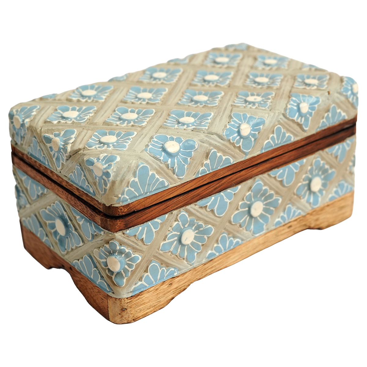 Cool Carved Flower Pencil Box, Large