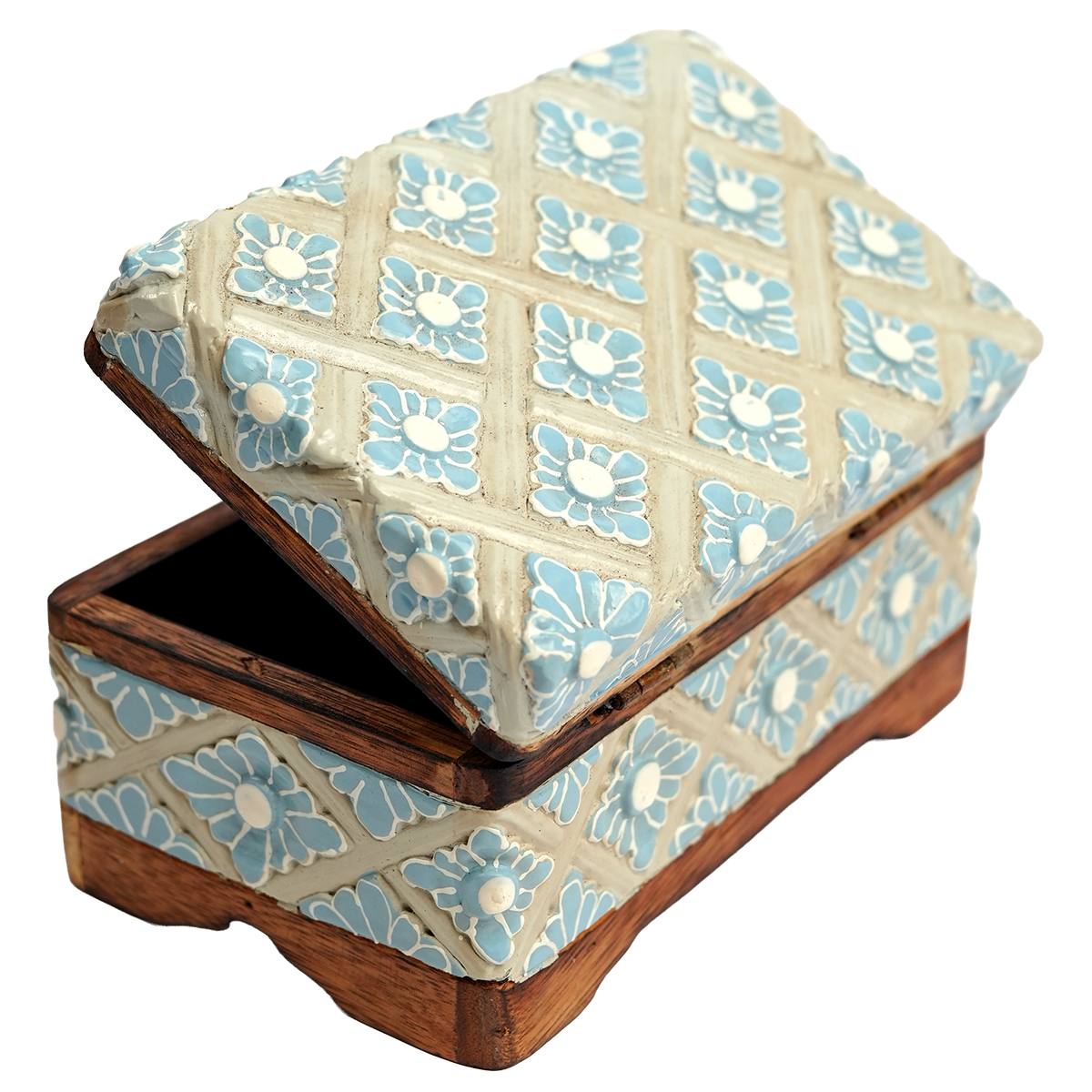 Cool Carved Flower Pencil Box, Large