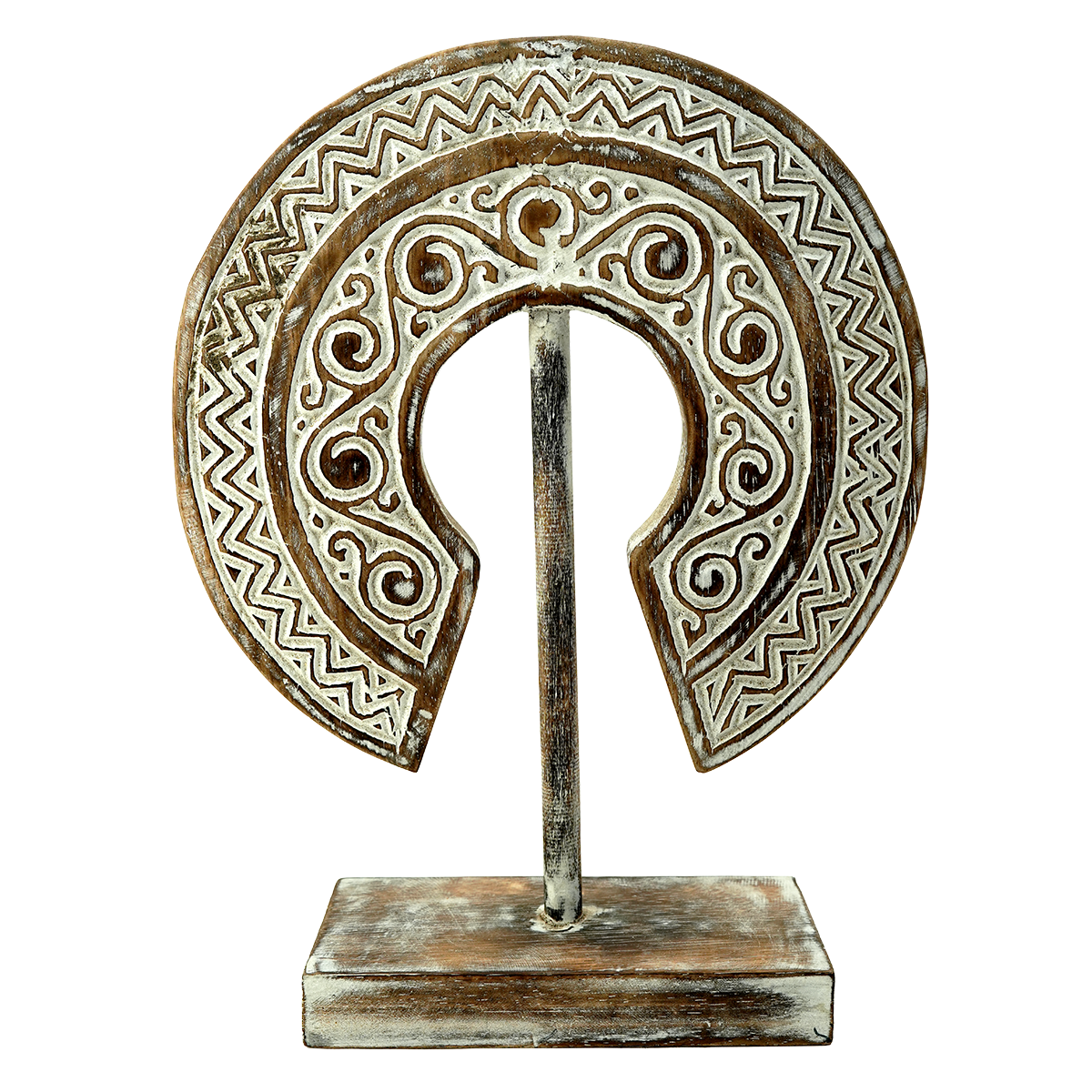 Whitewash Hiasan Carved Sun