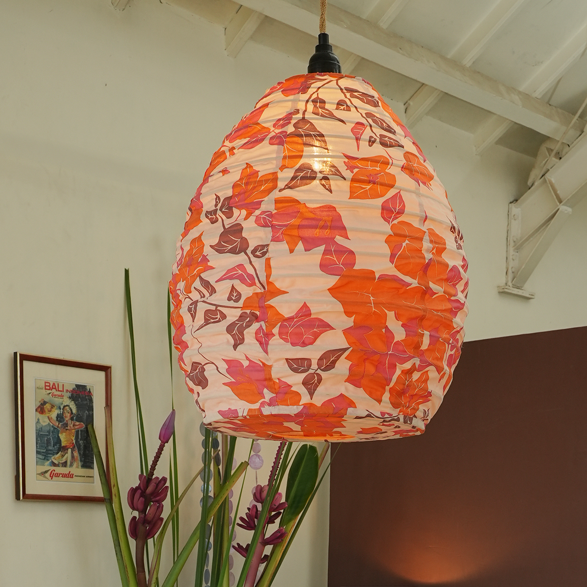 Bougainvillea Orange Sienna Beehive Lampshade