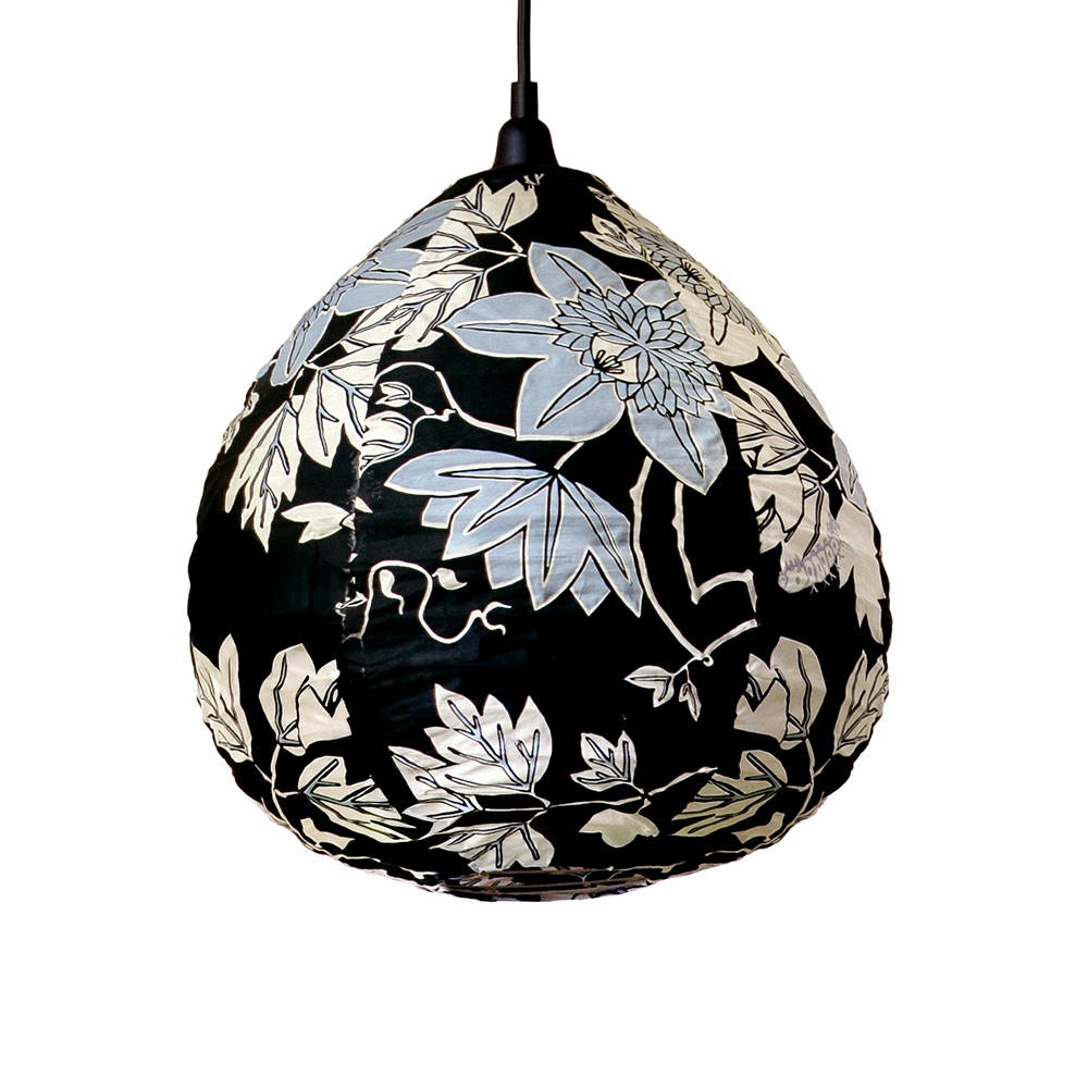 Kap Lampu Bohlam Onyx Bunga Gairah Besar Organik