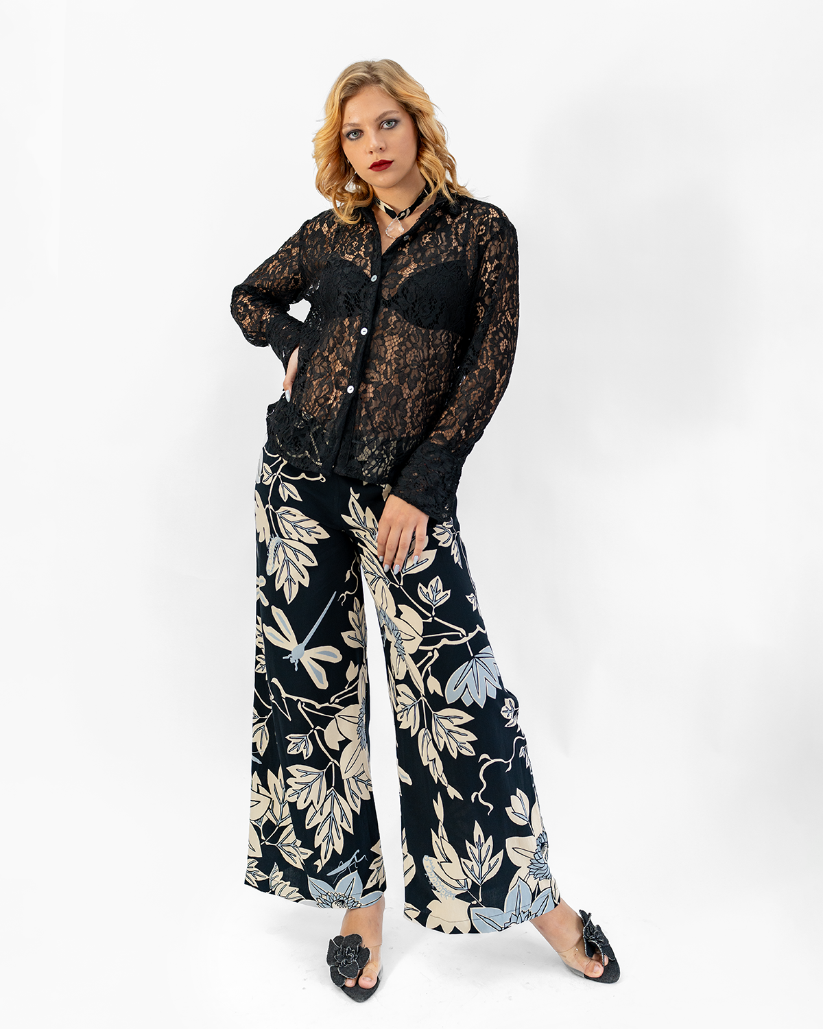 Button-up Shirt Italian Lace Black, 2 sizes - SALE CLOTHING & KIDS