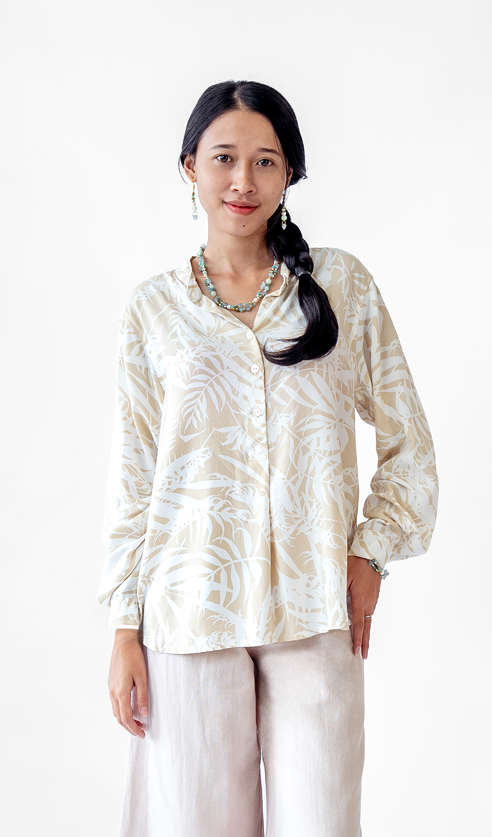Blus Atasan Rayon Alami Palm, 2 ukuran - PAKAIAN & ANAK-ANAK DISKON