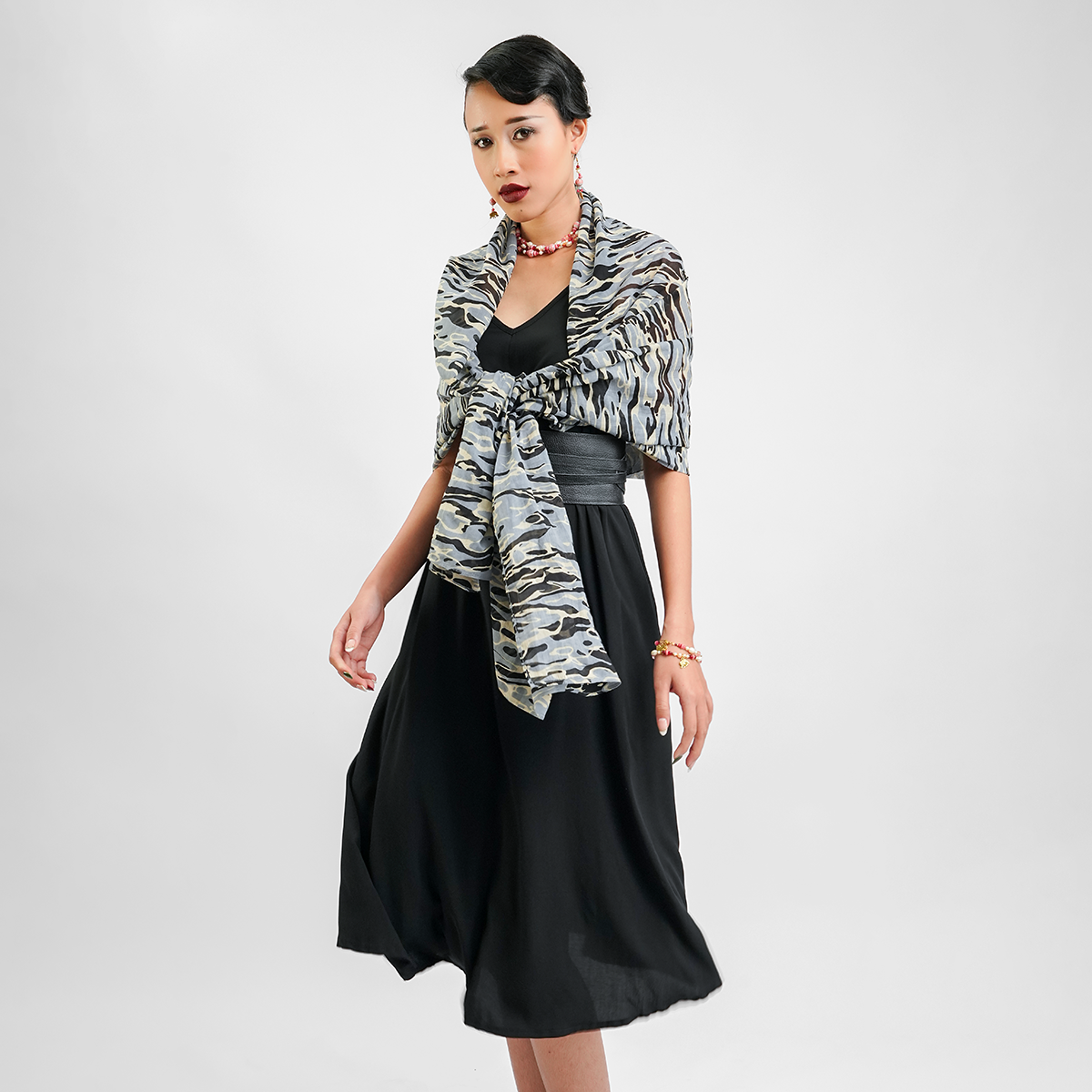 Onyx Water Organic Organza Scarf