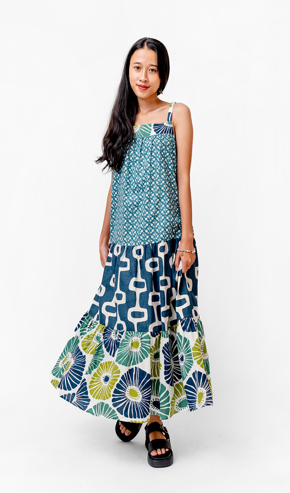 Scrappy Cotton Ruffle Dress, 2 sizes