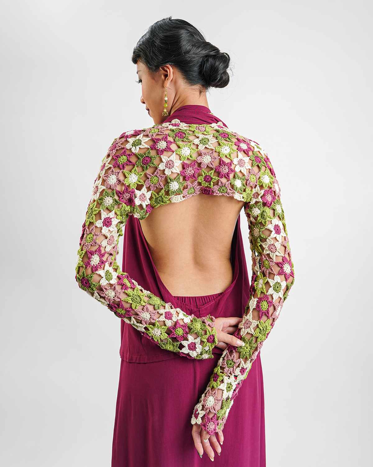 Avocado Crocheted Ballet Shrug, 1 size