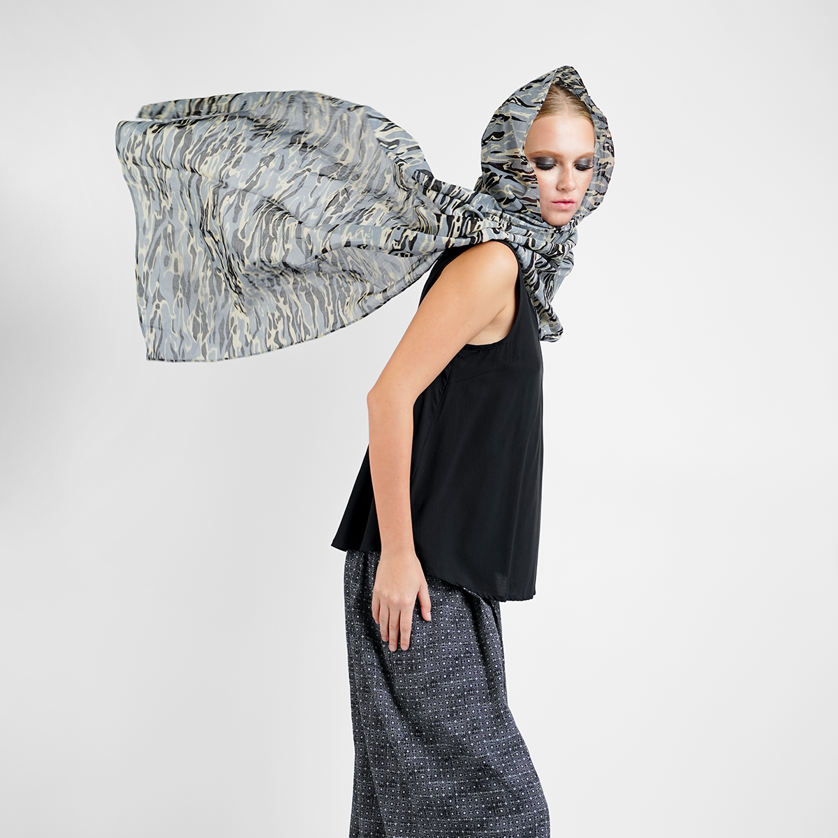 Onyx Water Organic Organza Scarf