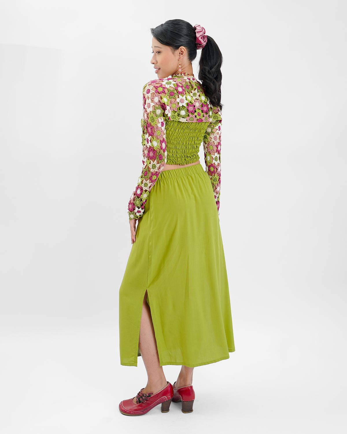 Avocado Crocheted Ballet Shrug, 1 size