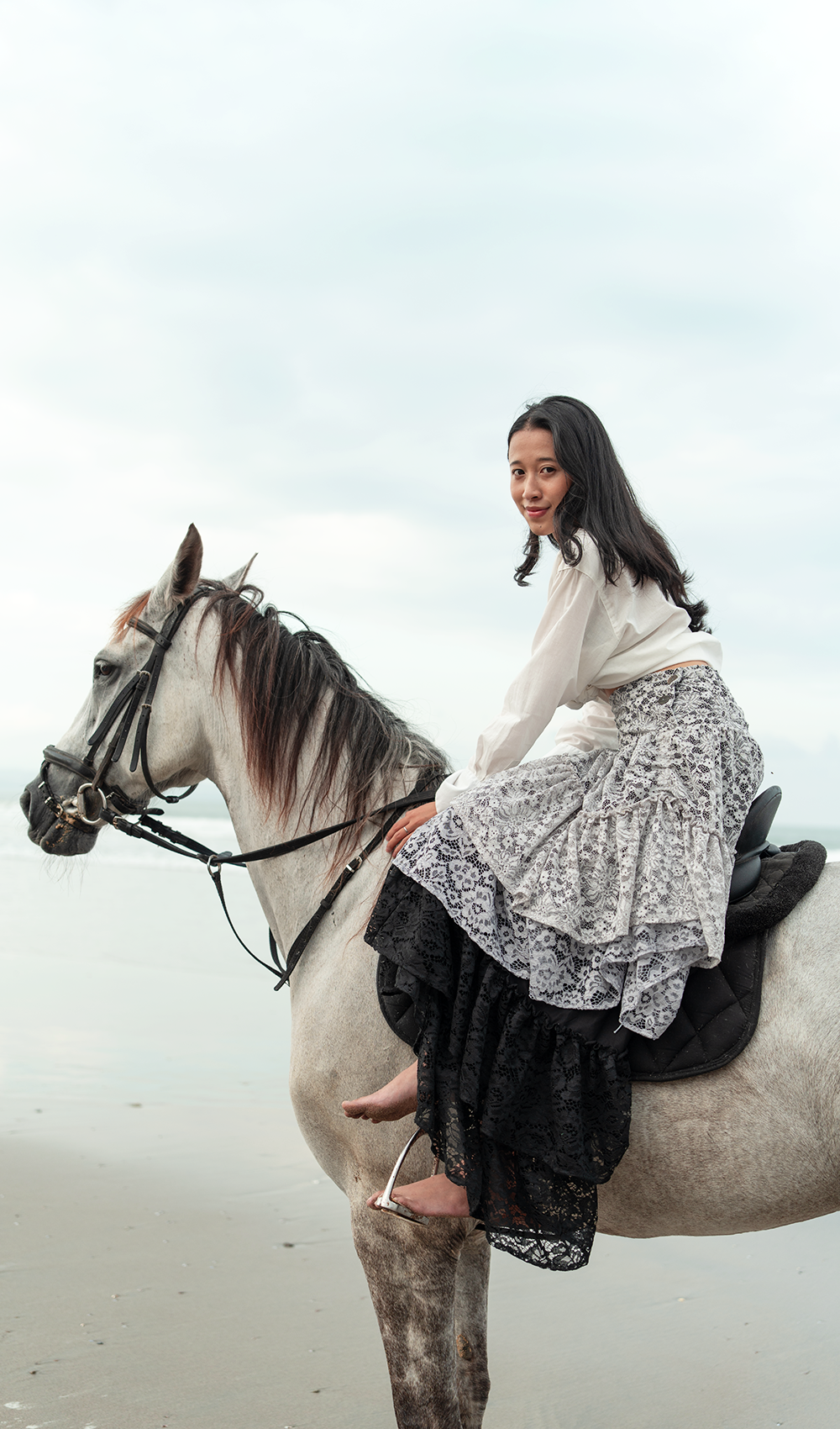 Organic Cotton Ruffle Shirt White, 2 sizes - SALE CLOTHING & KIDS