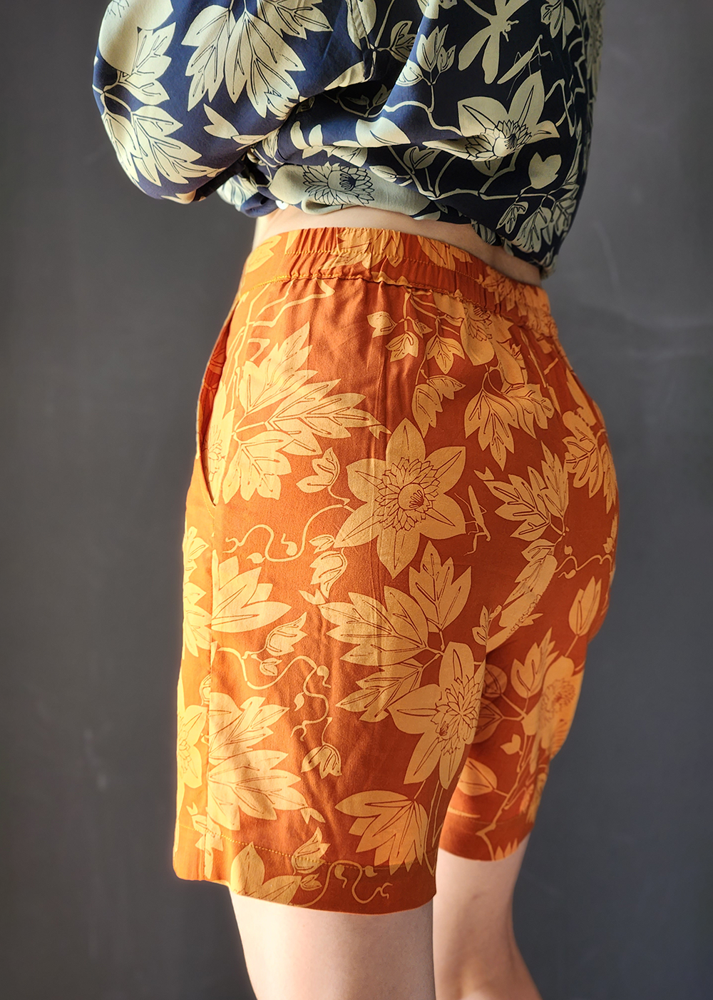 Celana Pendek Eco-rayon Motif Bunga Markisa - PAKAIAN & ANAK-ANAK DISKON