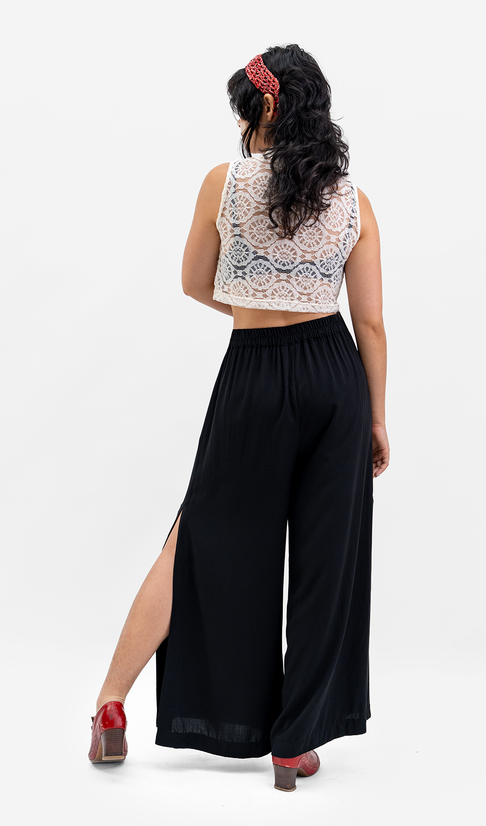 Italian Lace Turtleneck Sleeveless White - sale clothing & kids
