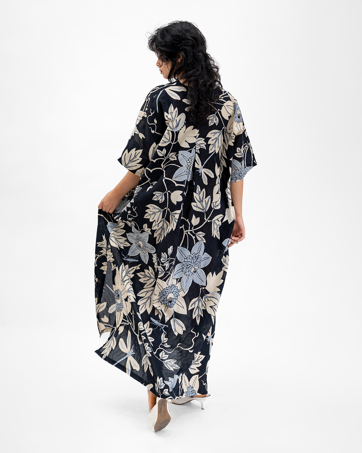 Onyx Organic Cotton Kaftan Dress, 1 size