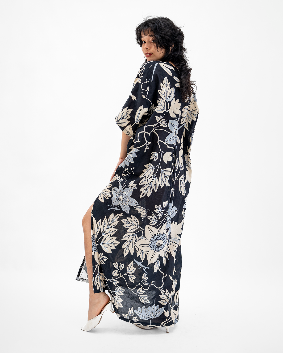 Onyx Organic Cotton Kaftan Dress, 1 size
