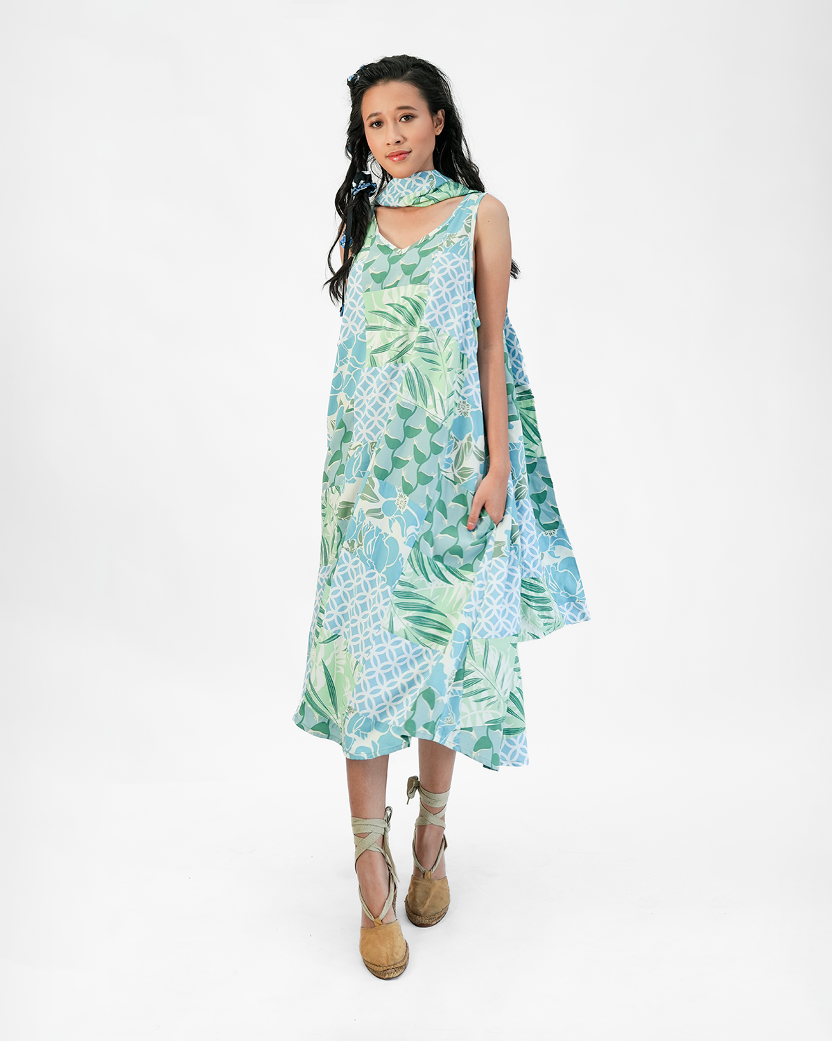 Syal Rayon Patchwork Keren