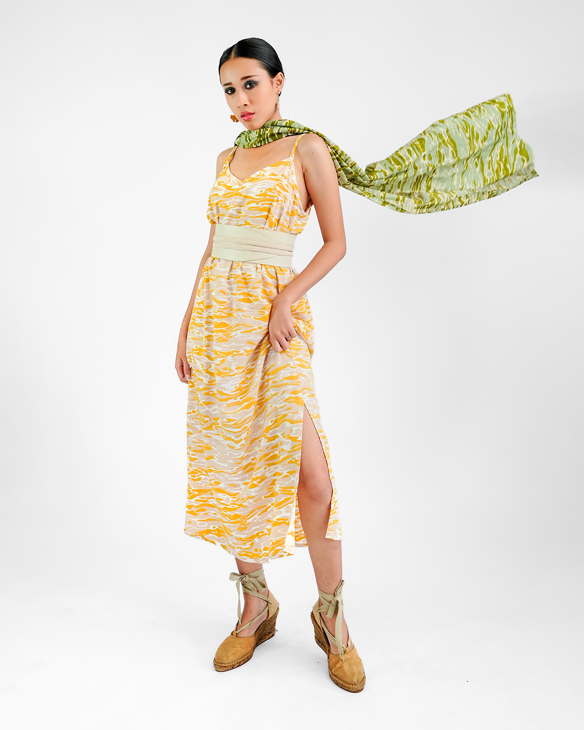Water Turmeric Midi Slip Dress, 2 sizes