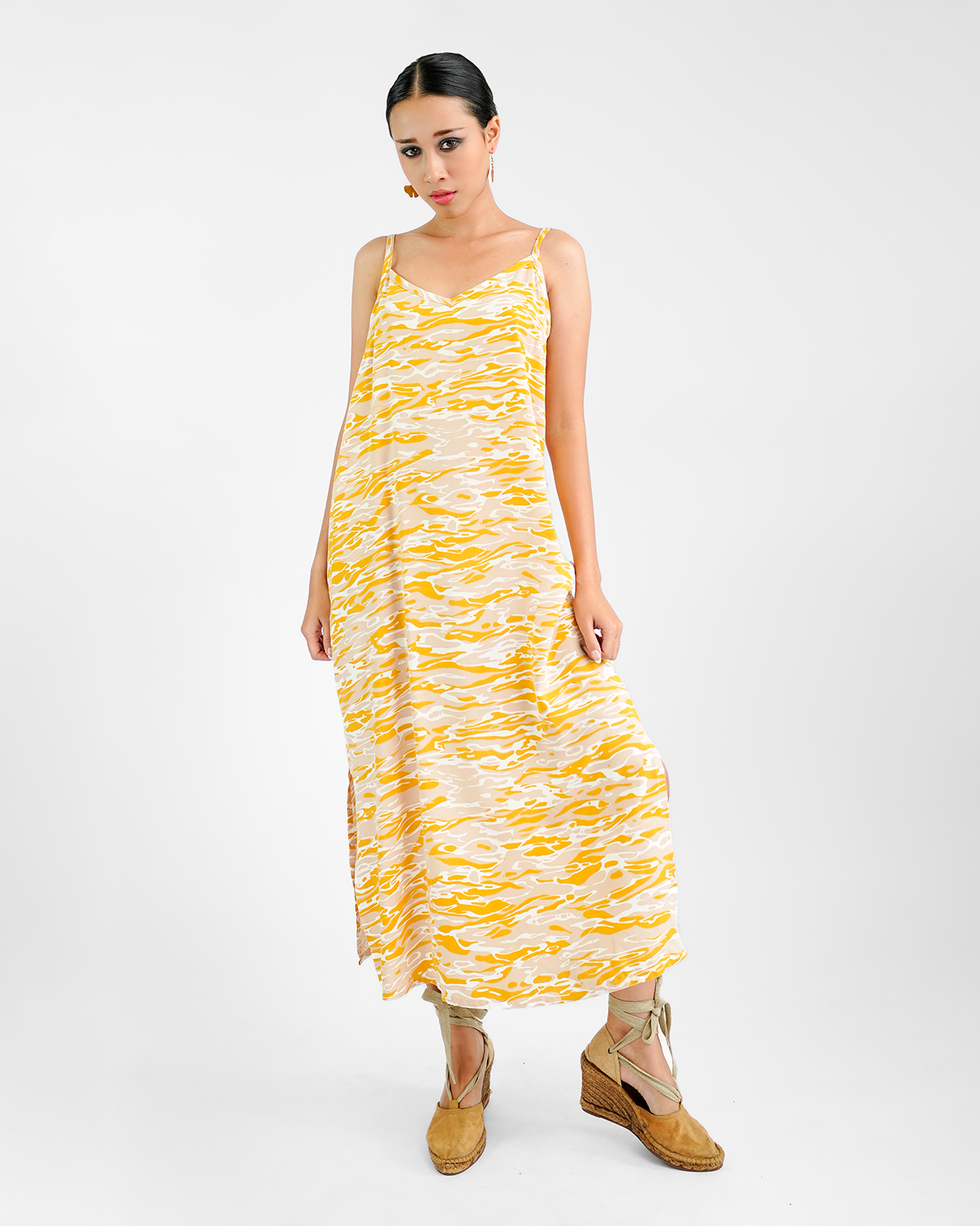 Water Turmeric Midi Slip Dress, 2 sizes