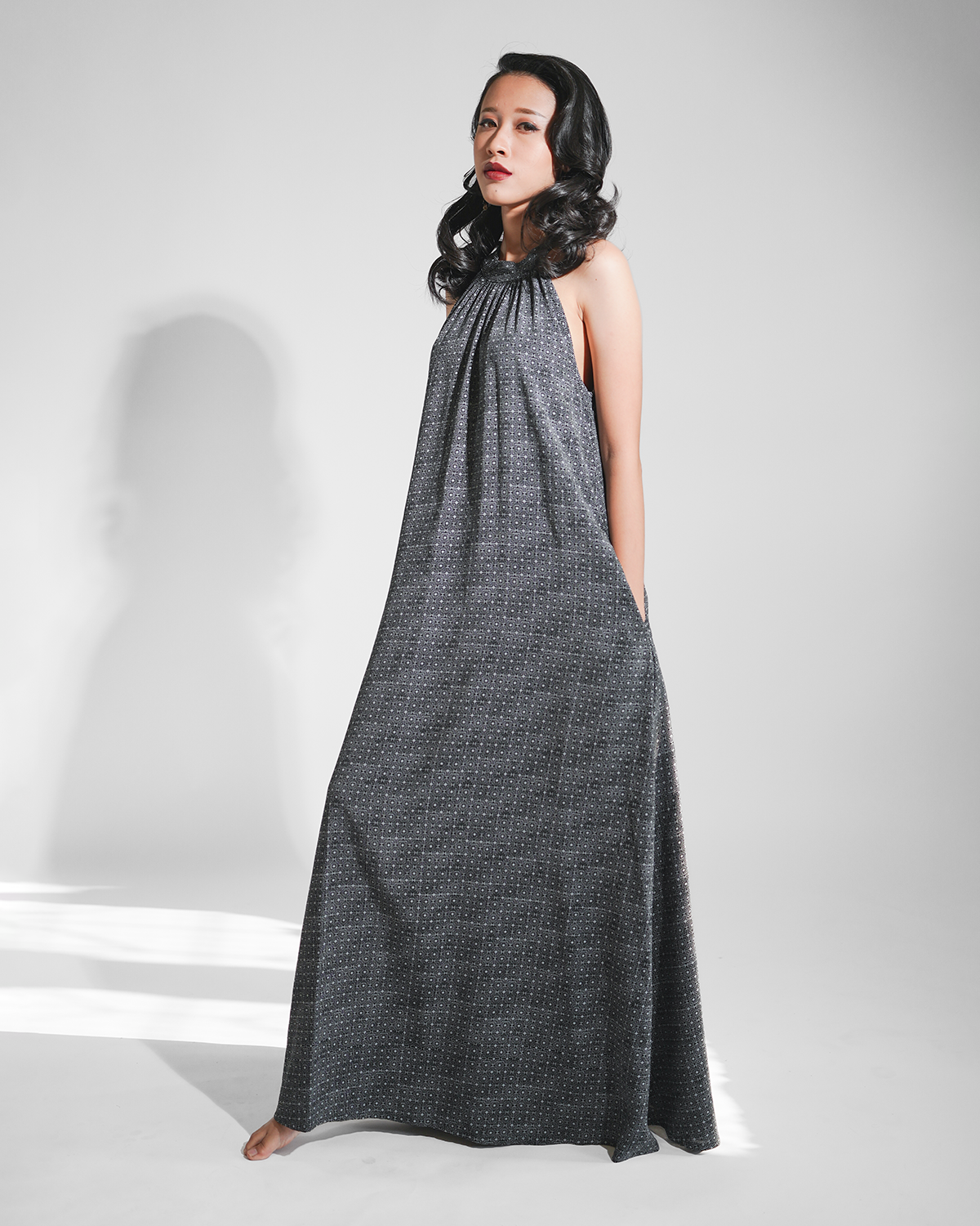 Infinity Squared Onyx Rayon Long Twiggy Dress, 2 sizes