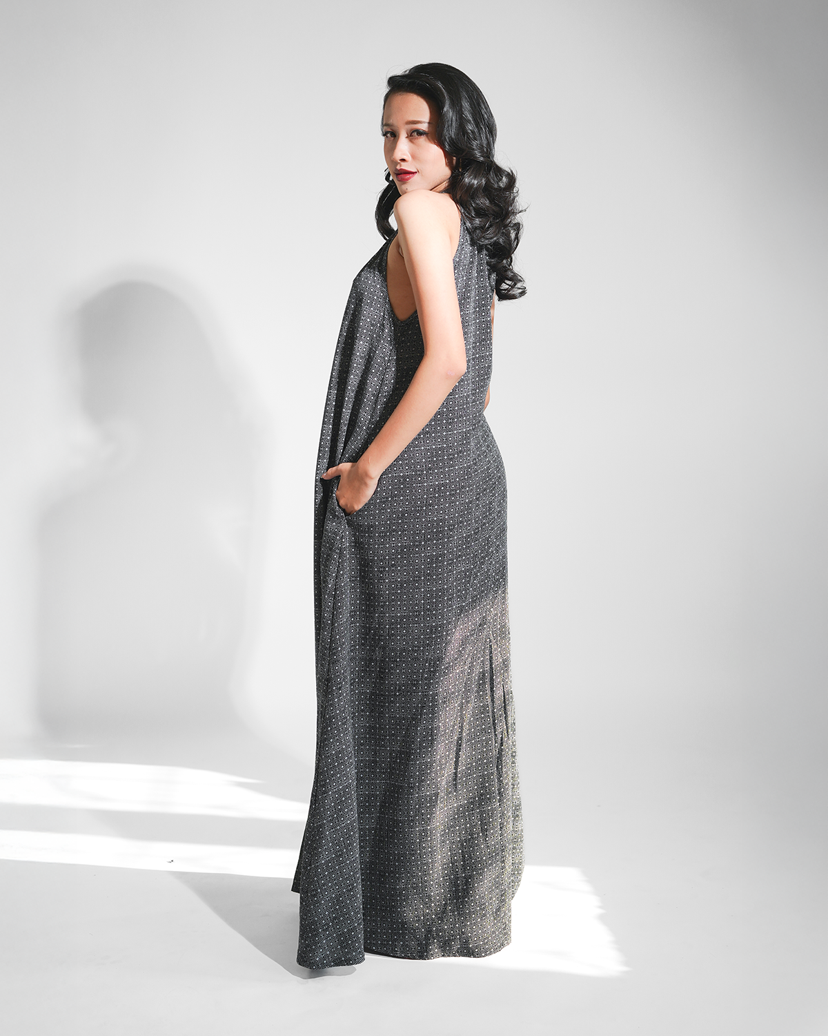 Infinity Squared Onyx Rayon Long Twiggy Dress, 2 sizes