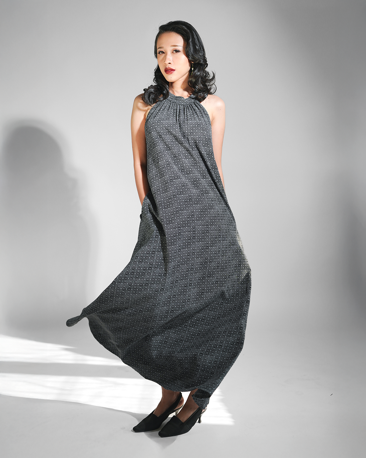 Infinity Squared Onyx Rayon Long Twiggy Dress, 2 sizes