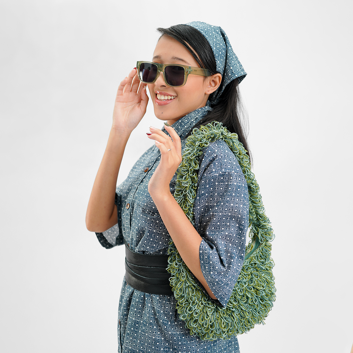 Fluffy Crocheted Handbag Avocado