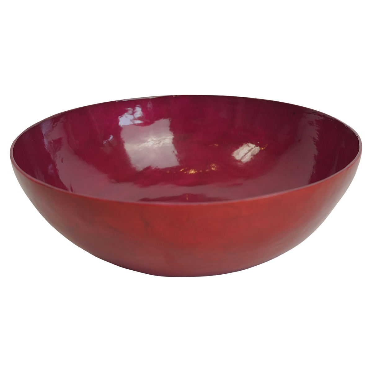 Claret Red Capiz Shell Salad Bowl