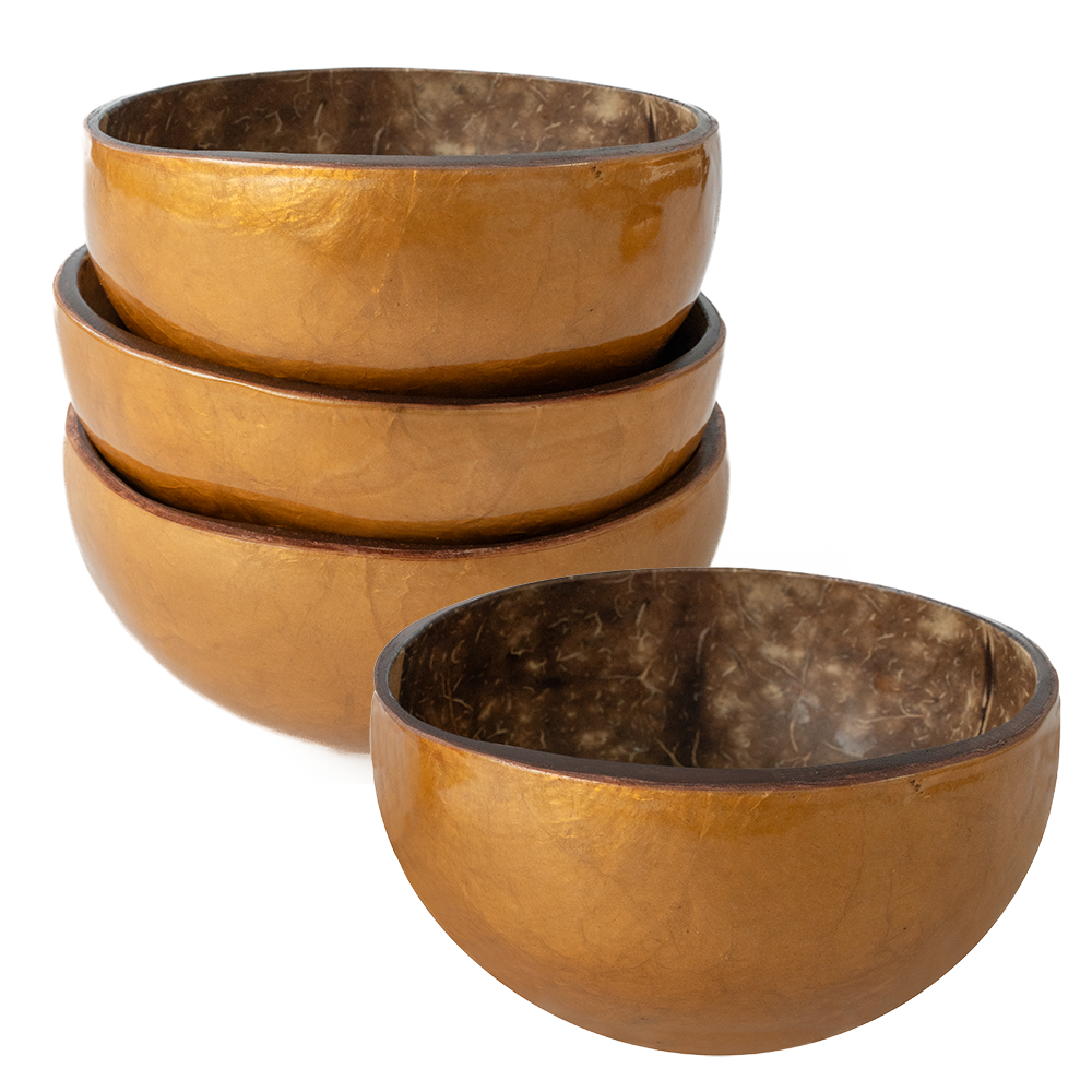 Golden Brown Coconut & Capiz Shell Bowl - SALE HOMEWARES