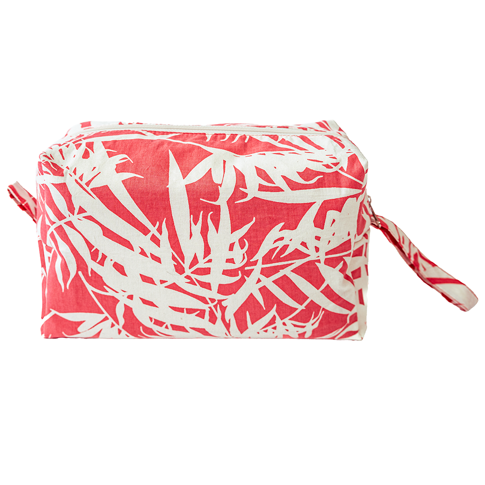 Palm Bright Coral Cosmetic Case, Large - SALE CLOTHING & KIDS