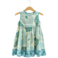 Sun Dress Flowers Moss - 4 sizes - SALE CLOTHING & KIDS