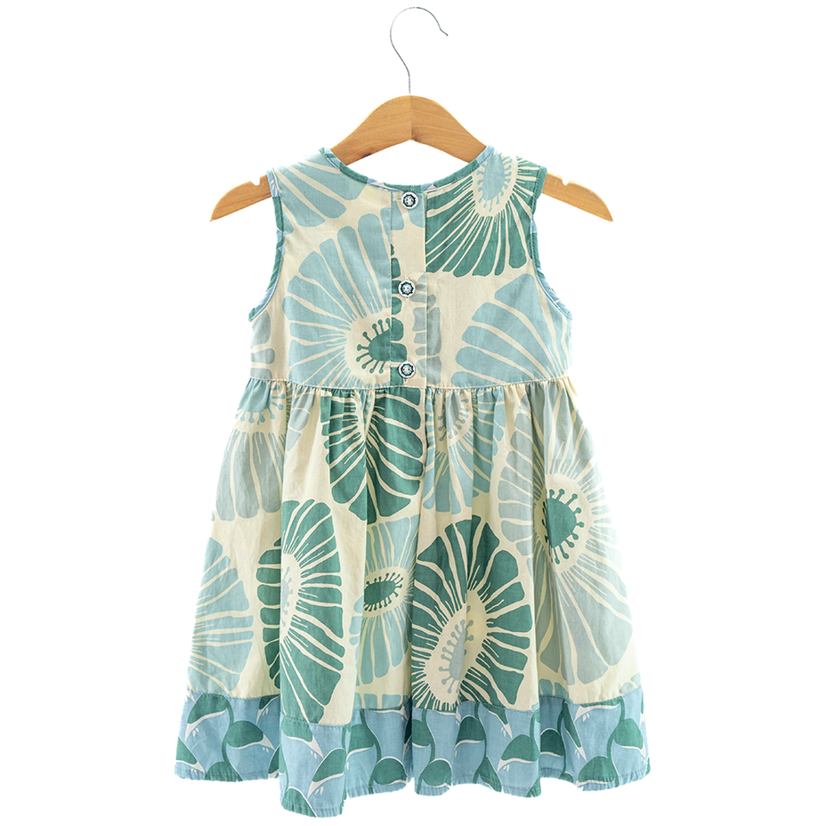 Sun Dress Flowers Moss - 4 sizes - SALE CLOTHING & KIDS