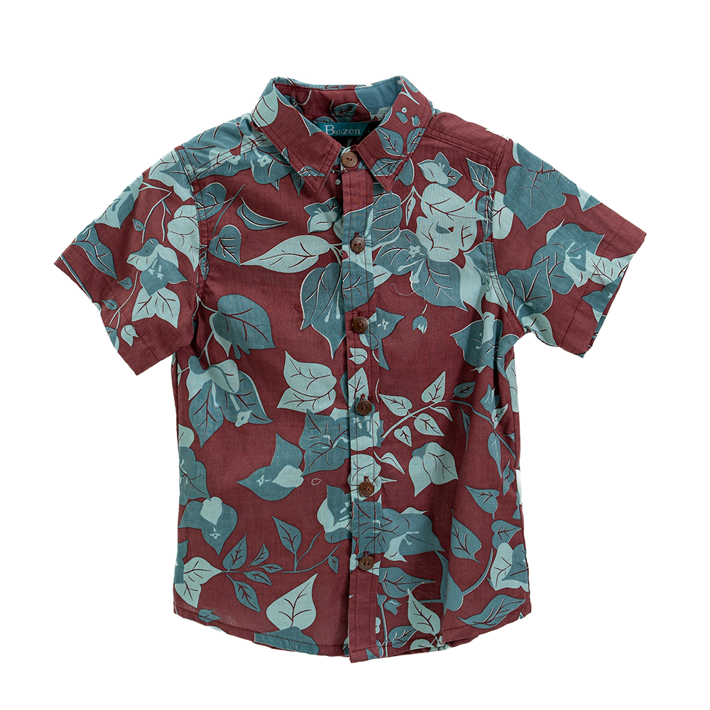Burgundy Button Down Scrappy Shirt, 4 Sizes - SALE CLOTHING & KIDS