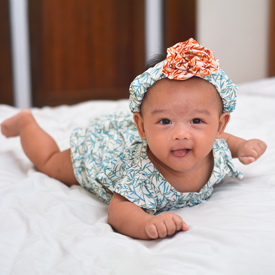 Bamboo Blue Rayon Romper, 3 sizes
