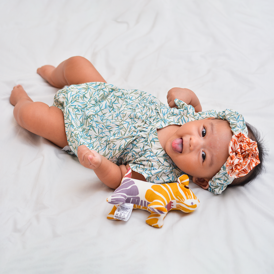 Bamboo Blue Rayon Romper, 3 sizes
