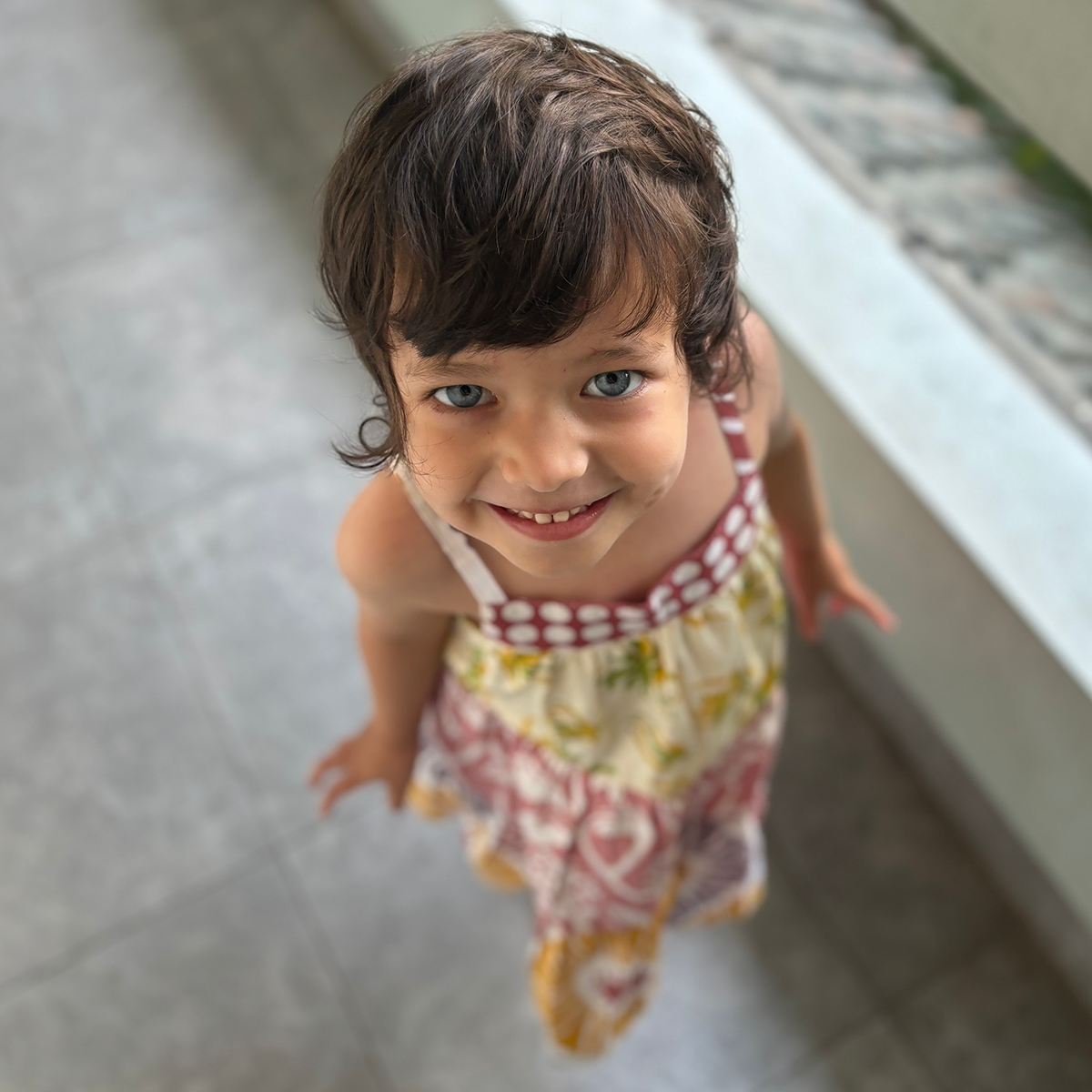 Gaun Ruffle Bermotif Scrappy Hangat, 3 ukuran