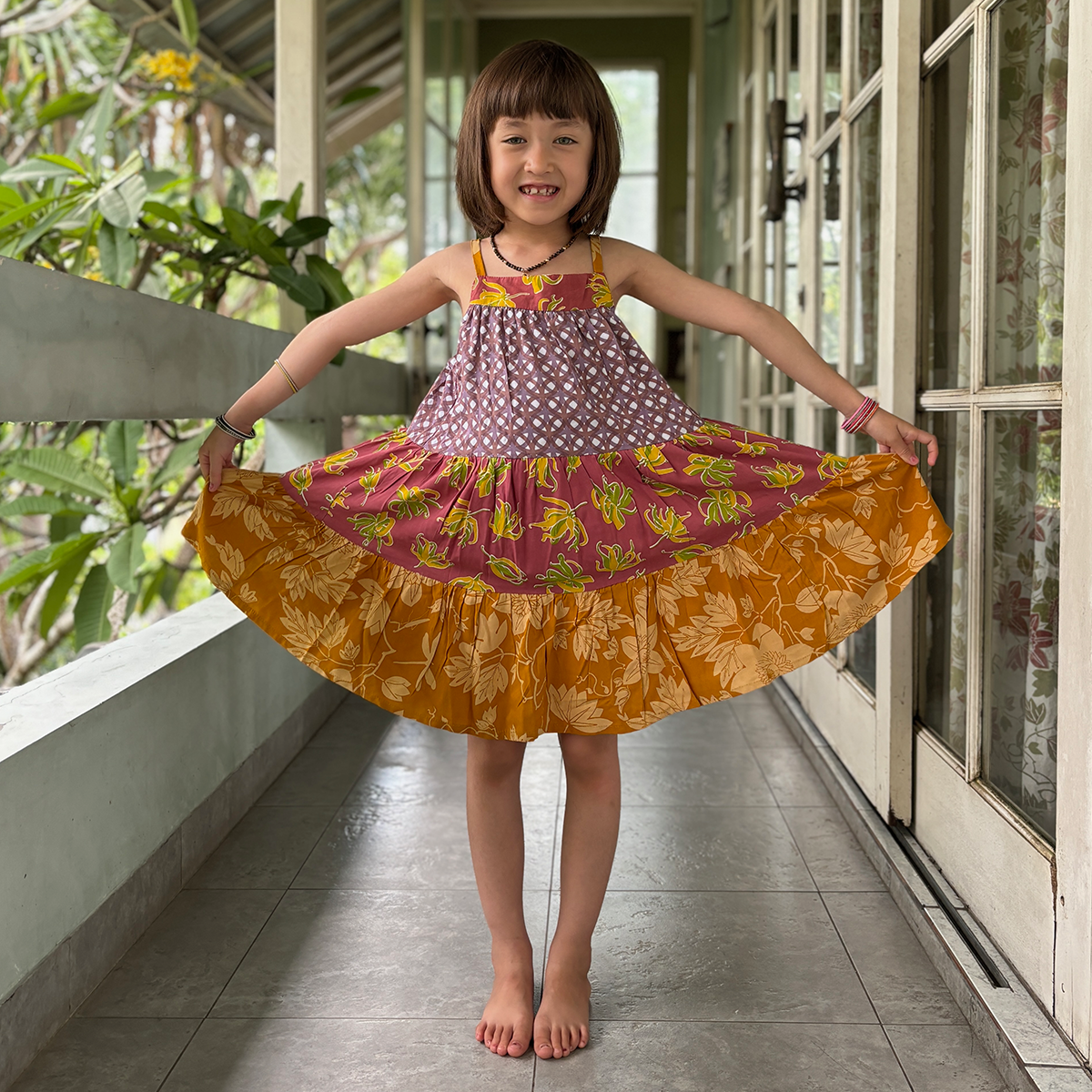 Rayon Scrappy Ruffle Dress, 4 sizes